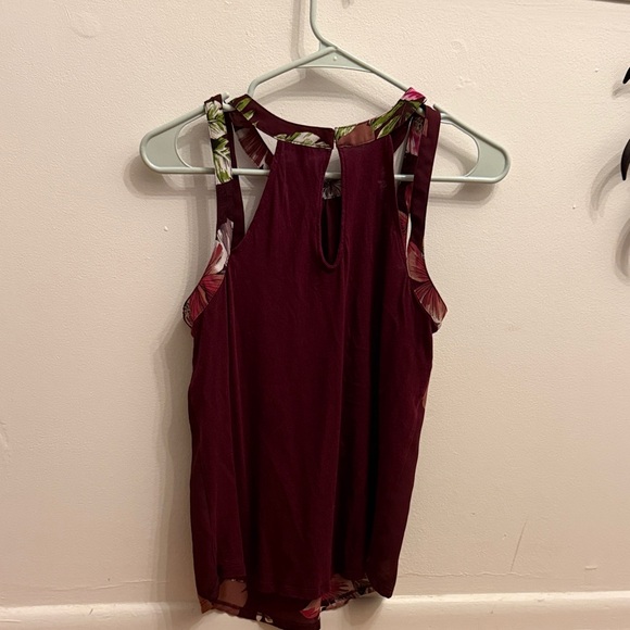 Express Burgundy Floral Tank Top - Picture 3 of 3